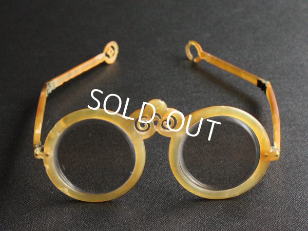 Photo1: 1800s Japanese Antique eyeglasses pierced frames Edo Early Meiji Period