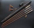 Photo1: Antique Japanese Lacquered YADUTSU arrow case & Four original arrows Meiji (1)