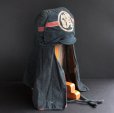 Photo1: Antique Japanese Fireman's Cloth Helmet HIKESI Tobiguchi Late 1800's  Meiji era (1)