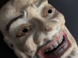 Photo5: Japanese Antique Wood Noh mask Demon Fearless Smile (5)