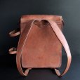 Photo4:  Antique Japanese Randoseru Back Pack Leather Bag Army Early 1900s (4)