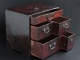 Photo2: Late 1800s Meiji Japanese Antique wooden 5 drawer Box (2)