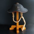 Photo1: Antique Japanese Samurai DAIMYO JINGASA helmet Family crest "Ungetsu"  (1)