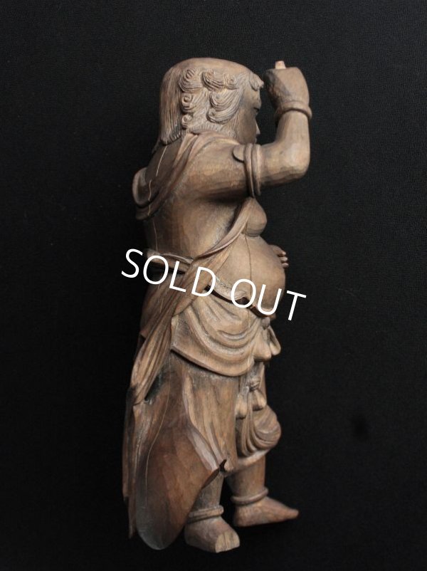 Photo3: Great work Antique japanese KOMOKUTEN wooden statue Buddhism  Late 1800s