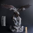 Photo1: Japanese Antique Bronze HAWK EAGLE Artist Signed STATUE Okimono (1)