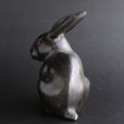 Photo3: ANTEQUE JAPANESE OLD BRONZE RABBIT STATUE Late 1800s Meiji era (3)