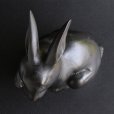 Photo4: ANTEQUE JAPANESE OLD BRONZE RABBIT STATUE Late 1800s Meiji era (4)