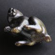 Photo5: ANTEQUE JAPANESE OLD BRONZE RABBIT STATUE Late 1800s Meiji era (5)