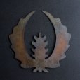 Photo1: Antique Japanese Samurai Kabuto MAEDATE Copper Family Crest Leaf Edo Period (1)