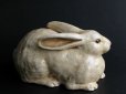 Photo2: Vintage Japanese Pottery crackle glaze RABBIT Statue Excellent Condition (2)