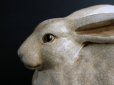 Photo3: Vintage Japanese Pottery crackle glaze RABBIT Statue Excellent Condition (3)