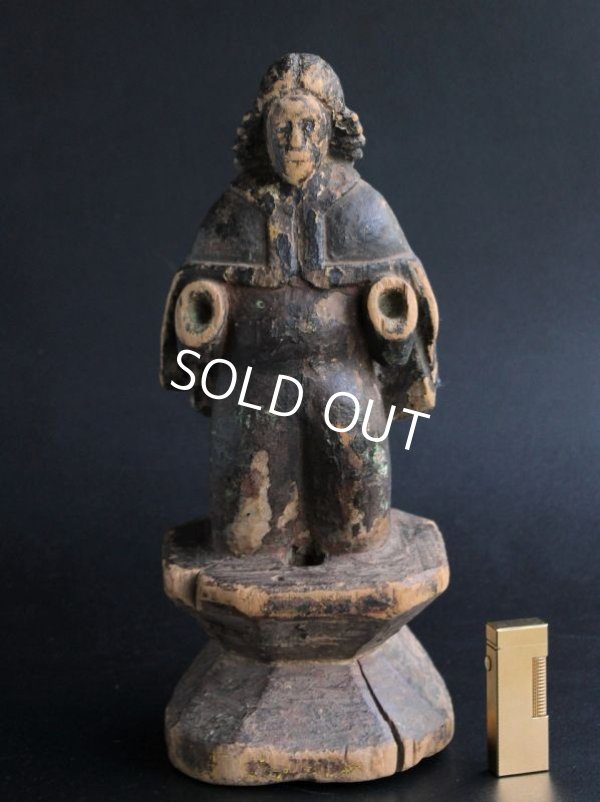 Photo1: Antique Wooden Saint Statue 18th Century