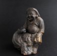 Photo2: Antique Japanese old pottery DAIKOKU God Statu edo Meiji era (2)