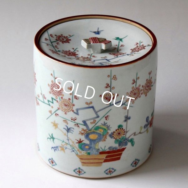 Photo1: Japanese Meiji antique Kakiemon-style Mizusashi Water Container TEA CEREMONY