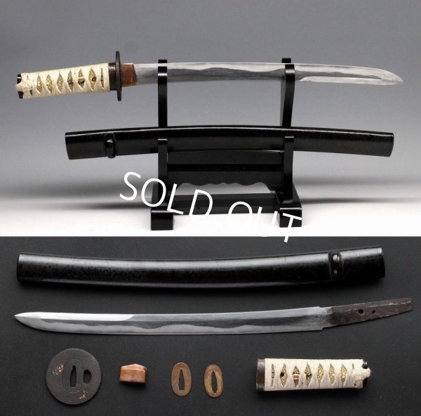 Photo1: Rare KOGARASU MARU Double edge Japanese Edo Samurai Sword WAKIZASHI Koshirae