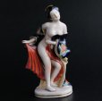 Photo1: Antique Japanese Fine Porcelain Geisha Girl took off kimono Statue figurine (1)