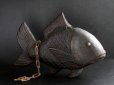 Photo2: 1800s Meiji period Japanese Antique Wooden carving Large JIZAI Tai Fish  (2)