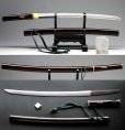 Photo1: Rare Long KANMURI OTOSHI Edo Samurai Sword Beautiful Blade & Lacquered KOSHIRAE (1)