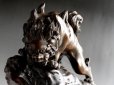 Photo15: Large Antique Japanese Bronze Statue Lion Father and two sons OKIMONO Foo Dog Shishi