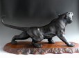 Photo3: Antique Japanese Meiji Signed TSUNEMITSU Bronze Tiger Big Statue 60cm Glass eyes