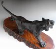 Photo9: Antique Japanese Meiji Signed TSUNEMITSU Bronze Tiger Big Statue 60cm Glass eyes