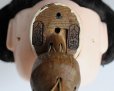 Photo7: Antique Japanese Edo Signed Bunraku Puppet Samurai Doll Head (Awa Ningyo Joruri)