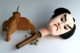 Photo9: Antique Japanese Edo Signed Bunraku Puppet Samurai Doll Head (Awa Ningyo Joruri)