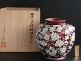 Photo1: ANDO Japanese Silver Wire Cloisonne Enamel Signed Flower Vase Plum Flower w/Box (1)