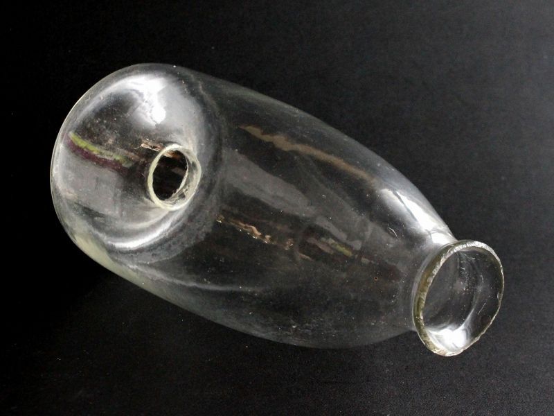 Japanese Antique Fish catching Bottle Glass Early 1900's
