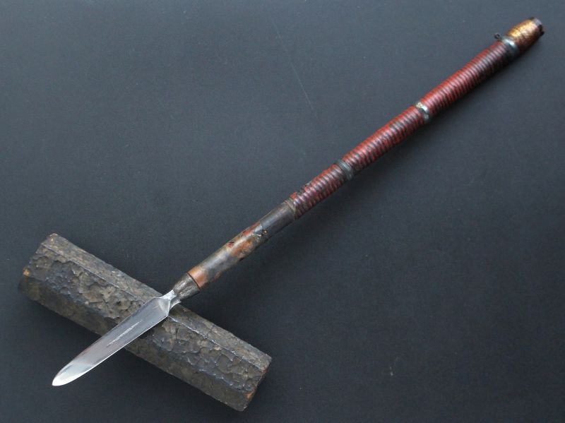 Japanese Edo SAMURAI sword Spear sankaku YARI Koshirae