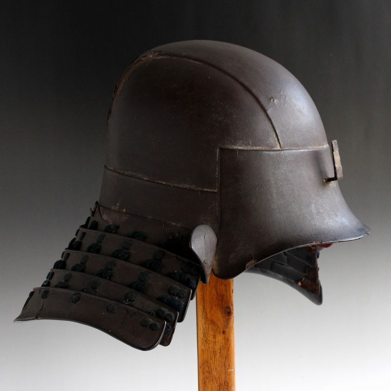 Antique Japanese Edo authentic Samurai Zunari KABUTO Armor Iron helmet