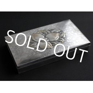 Photo: FINE JAPANESE SOLID STERLING SILVER JEWELRY OR CIGARETTE CASE BOX PEACH RELIEF