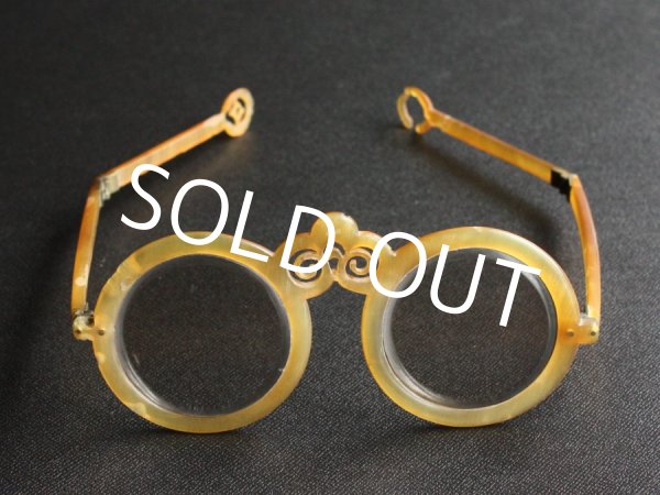 Photo1: 1800s Japanese Antique eyeglasses pierced frames Edo Early Meiji Period