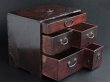 Photo2: Late 1800s Meiji Japanese Antique wooden 5 drawer Box