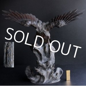 Photo: Japanese Antique Bronze HAWK EAGLE Artist Signed STATUE Okimono