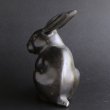 Photo3: ANTEQUE JAPANESE OLD BRONZE RABBIT STATUE Late 1800s Meiji era