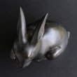 Photo4: ANTEQUE JAPANESE OLD BRONZE RABBIT STATUE Late 1800s Meiji era