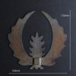 Photo2: Antique Japanese Samurai Kabuto MAEDATE Copper Family Crest Leaf Edo Period