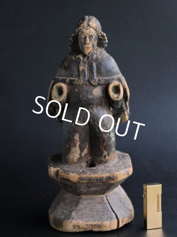 Photo1: Antique Wooden Saint Statue 18th Century