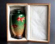 Photo3: Antique Japanese Gold fish signed Cloisonne Enamel Vase with wood box