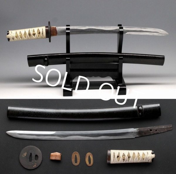 Photo1: Rare KOGARASU MARU Double edge Japanese Edo Samurai Sword WAKIZASHI Koshirae