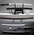 Photo1: Rare Long KANMURI OTOSHI Edo Samurai Sword Beautiful Blade & Lacquered KOSHIRAE