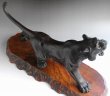 Photo9: Antique Japanese Meiji Signed TSUNEMITSU Bronze Tiger Big Statue 60cm Glass eyes